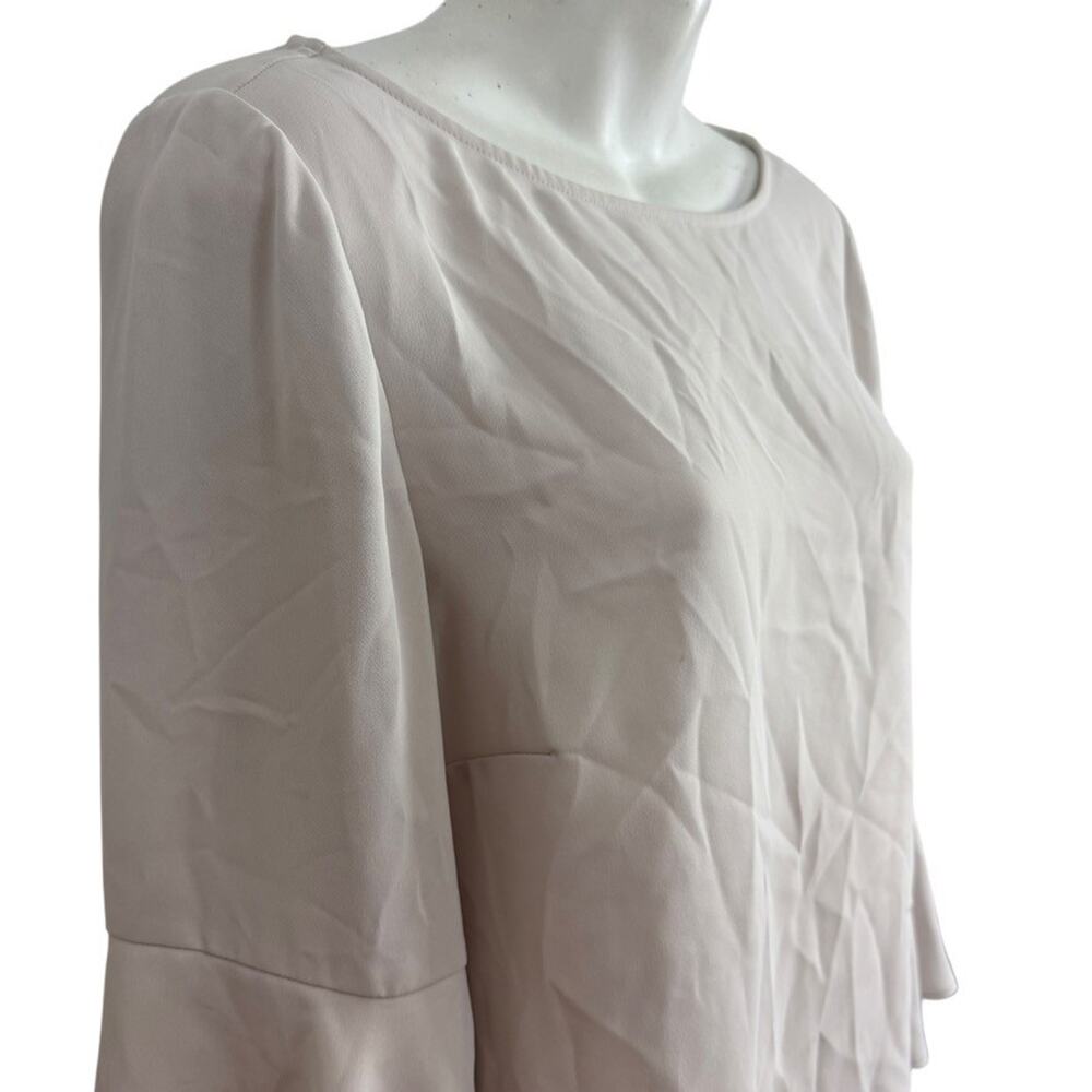 Chicos Bell Flare Sleeve Ecru Neutral Blouse Top Shirt Career sz 0 / 4 / 6 - Picture 4 of 16